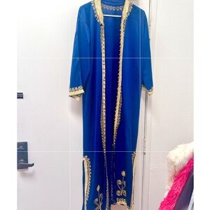 Vintage Blue and Gold Indian Robe